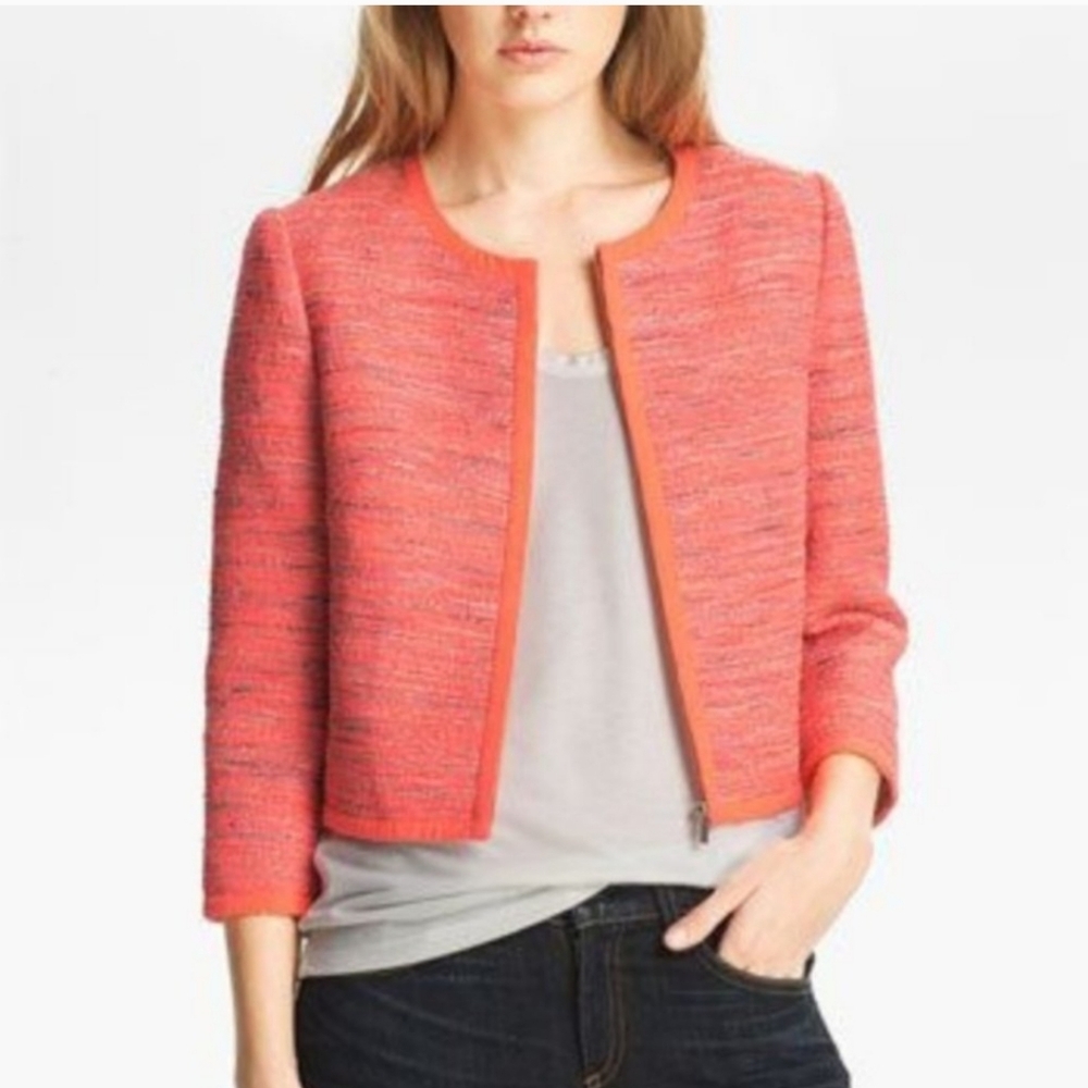 Mcginn Phoenix Tweed Jacket Exclusively For Nordstrom size 4 Zip Front